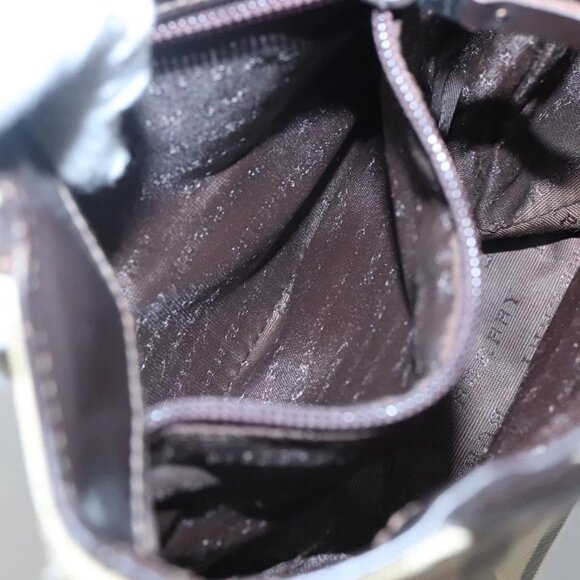 BURBERRY Nova Check Hand Bag PVC Beige Silver Auth BA1232 - Picture 12 of 16